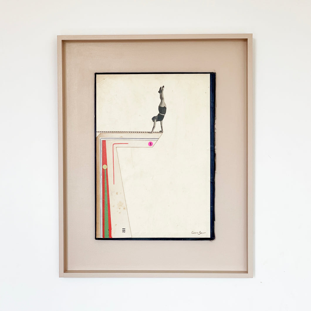 Performance - Size 40x50cm - paper on book cover, framed