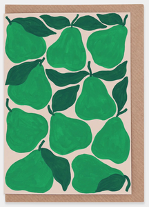 Evermade - Green Pears Greetings Card Design by Liv Lee