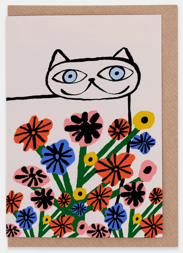 Evermade - Garden Cat greeting card design by Marcello Velho