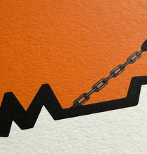 Load image into Gallery viewer, 'Choose Your Penguin' (Orange)- Hand finished 2 colour screen print - Jameson Robinson