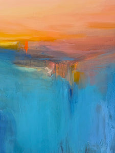 Sophie Abbott ‘Blue Sunrise Sea’ - Original Painting 90x90cm