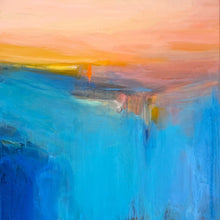 Load image into Gallery viewer, Sophie Abbott ‘Blue Sunrise Sea’ - Original Painting 90x90cm