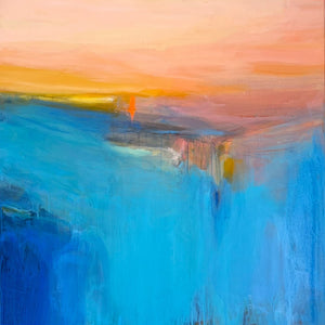 Sophie Abbott ‘Blue Sunrise Sea’ - Original Painting 90x90cm