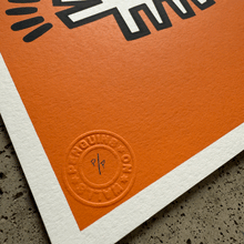 Load image into Gallery viewer, 'Choose Your Penguin' (Orange)- Hand finished 2 colour screen print - Jameson Robinson