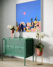 Load image into Gallery viewer, Ruth Mulvie - Dinosaur Highway - Oil &amp; Acrylic 90x90cm