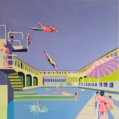 Ruth Mulvie - Fireworks - Oil on Acrylic 100x100cm