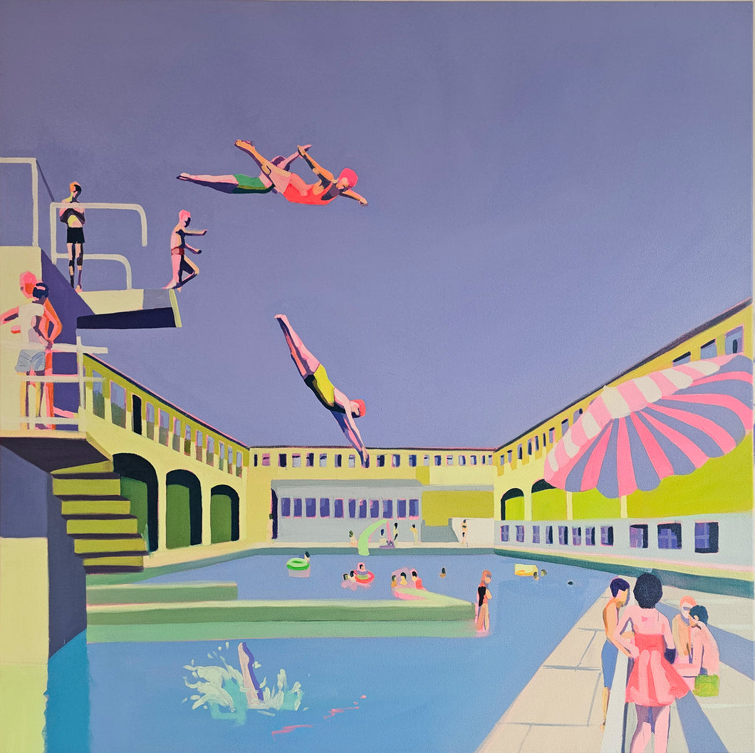 Ruth Mulvie - Fireworks - Oil on Acrylic 100x100cm