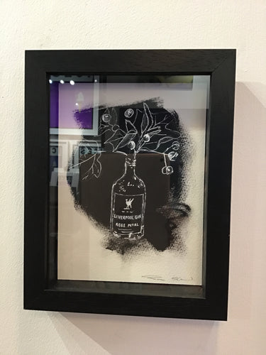 Pam Glew - Liverpool Gin - Original Drawing Framed