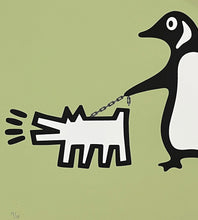 Load image into Gallery viewer, 'Choose Your Penguin' (Khaki) - Hand finished 2 colour screen print - Jameson Robinson