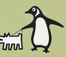 Load image into Gallery viewer, 'Choose Your Penguin' (Khaki) - Hand finished 2 colour screen print - Jameson Robinson