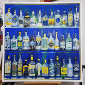 Pam Glew - Gin Bar BLUE - Original 100cm