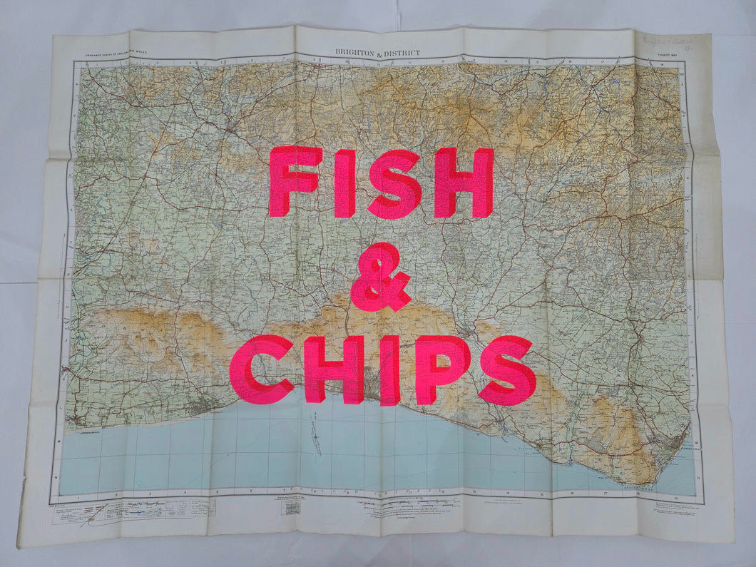 Fish & Chips Brighton & District 105x78cm - Dave Buonaguidi  XL