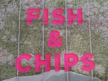 Load image into Gallery viewer, Dave Buoniguidi - Fish &amp; Chips - Brighton 32 Map of Sussex 52 x 77cm
