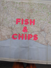 Load image into Gallery viewer, Dave Buoniguidi - Fish &amp; Chips - Brighton &amp; The Downs Ordinance Survey screen printed map 87cm x 88cm