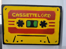 Load image into Gallery viewer, Cassette Lord Red on Yellow cassette tape A4