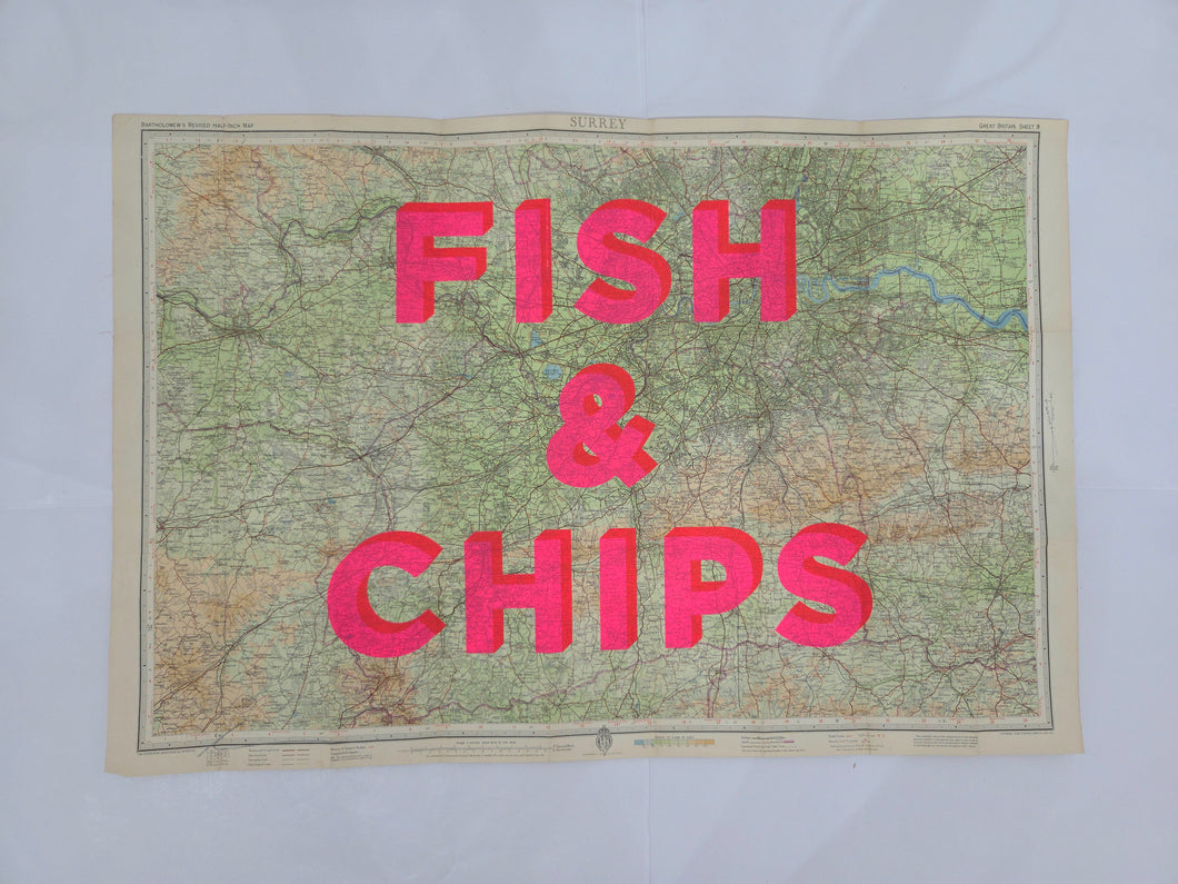 Fish & Chips SURREY SY1 85x56.5cm - Dave Buonaguidi