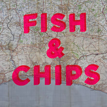 Load image into Gallery viewer, Dave Buoniguidi - Fish &amp; Chips - Brighton &amp; The Downs Ordinance Survey screen printed map 87cm x 89cm