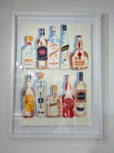 The Bar - Pam Glew - original on paper - Framed