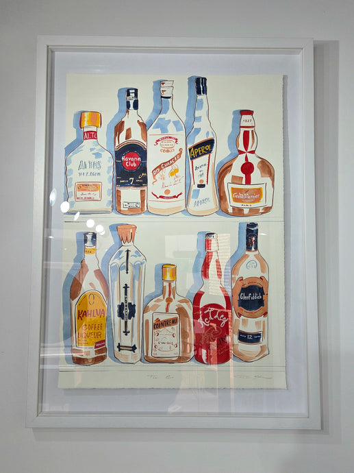 The Bar - Pam Glew - original on paper - Framed
