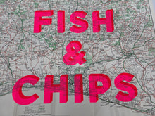 Load image into Gallery viewer, Fish &amp; Chips - Brighton Ramblers Map Small 50.5x38cm - Dave Buonaguidi
