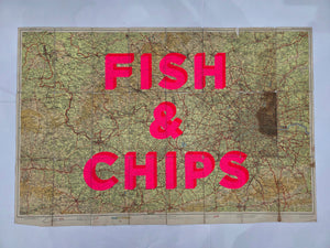 Fish & Chips - London and Thames Valley 87x57.5cm - Dave Buonaguidi