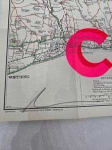 Fish & Chips - Brighton Ramblers Map Small 50.5x38cm - Dave Buonaguidi