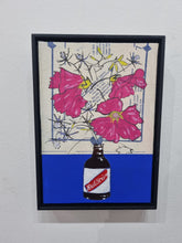 Load image into Gallery viewer, Pam Glew - Hollyhocks in Red Stripe - Original Framed