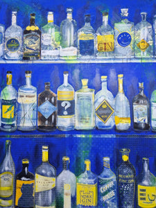 Pam Glew - Gin Bar BLUE - Original 100cm