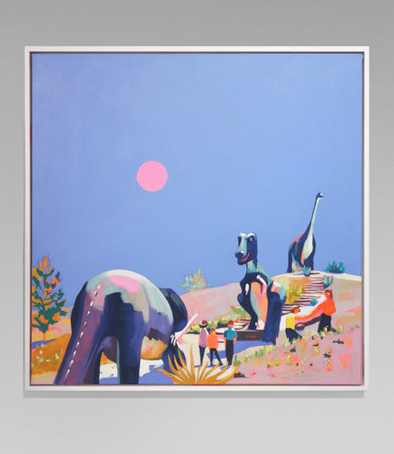 Ruth Mulvie - Dinosaur Highway - Oil & Acrylic 90x90cm