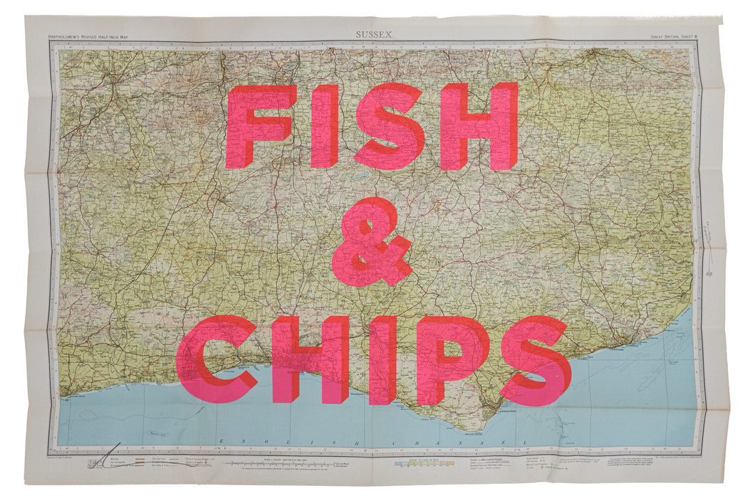 Fish & Chips Sussex 86x59cm S4 - Dave Buonaguidi