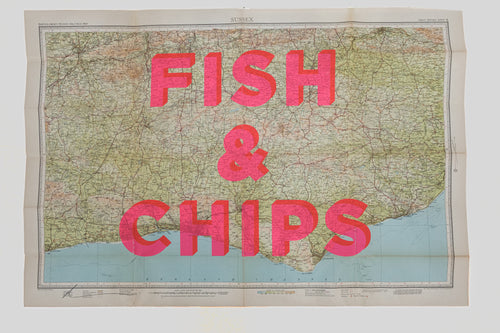 Fish & Chips Sussex 86x59cm S5 - Dave Buonaguidi