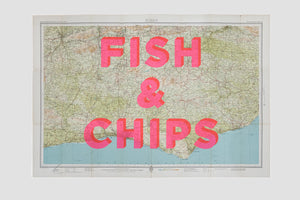Fish & Chips Sussex 83x57cm S9 - Dave Buonaguidi