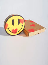 Load image into Gallery viewer, Smiley hearts - Small Wooden Circular block by Show Pony