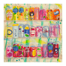 Load image into Gallery viewer, Pop Cans in Orange and Reds 40x40 cm Small Print - Pam Glew