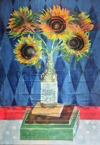 Sunflowers in Absinthe  - A3 Print - Pam Glew