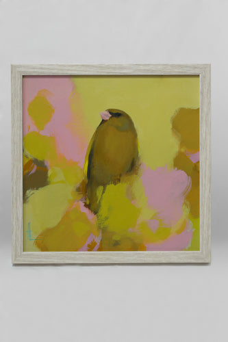 Heidi Langridge - Upright greenfinch in yellow and pink