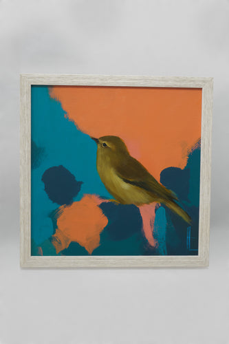 Heidi Langridge - Warbler in navy blues and vivid peach