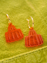 Load image into Gallery viewer, Jelly earrings - two tier with gold filled hoop - Orange