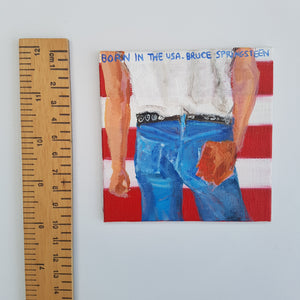 Tinsel Edwards-Bruce Springsteen-Born in the USA - 10x10cm painting