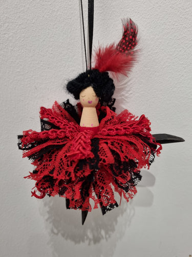Pam Glew - Moulin Rouge Can Can Dancer Peg Doll Fairy