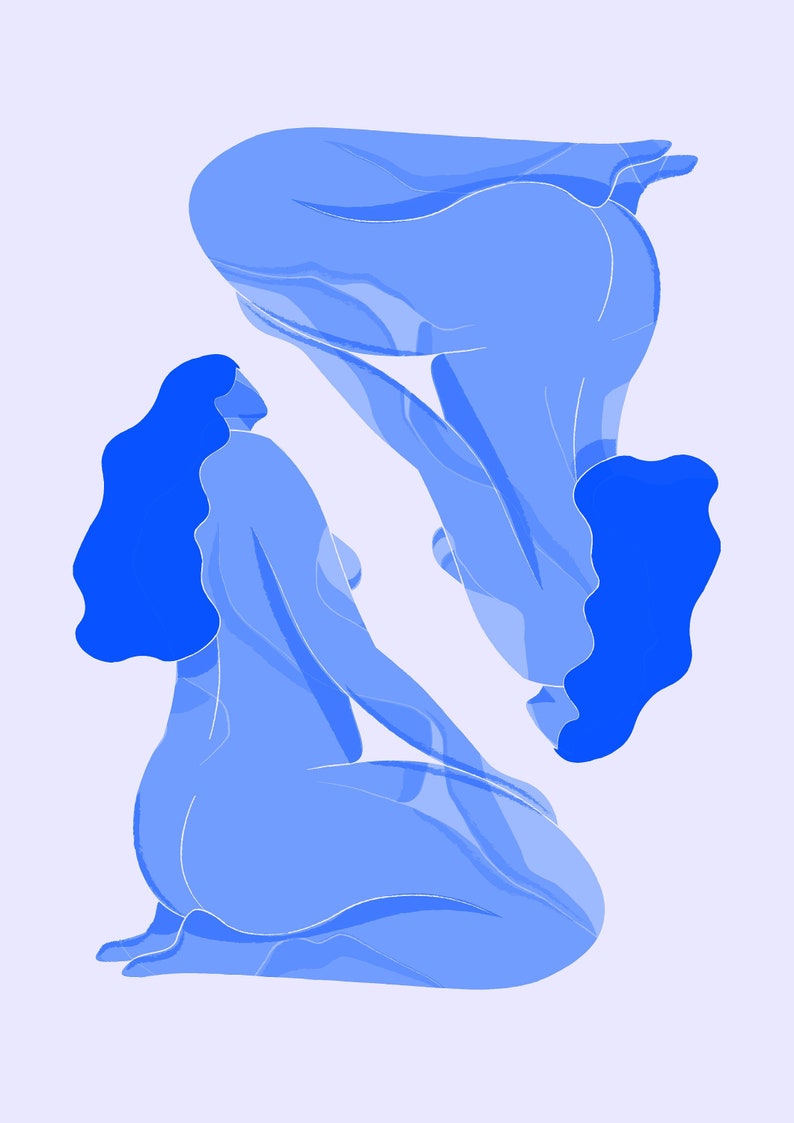 Ellis Muddle - Blue Reflection print - A3