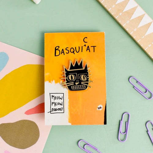 BasquiCat - Cat Artist Pin - Niaski