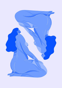Ellis Muddle - Blue Reflection print - A4