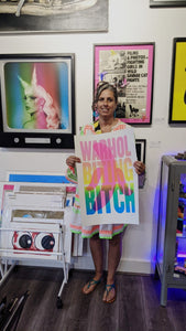 Warhol Biting Bitch Print - White Shuby UNFRAMED