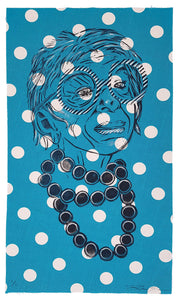 Pam Glew- Iris Apfel Lino Print on fabric