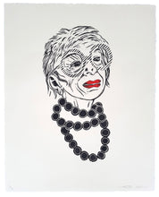 Load image into Gallery viewer, Pam Glew- Iris Apfel Lino Print on paper ed of 15