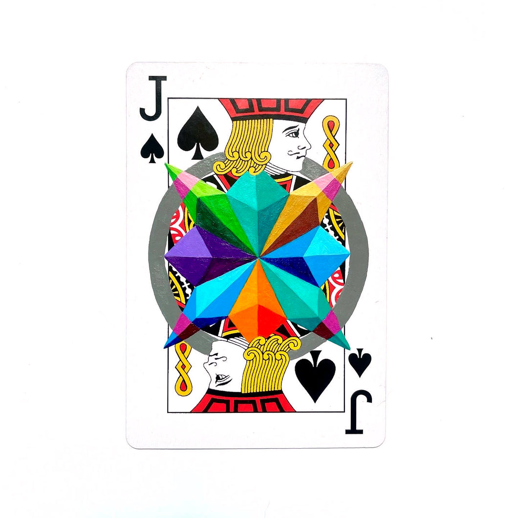 Paul Monsters - Jack of Spades - painted playing card