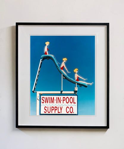 Richard Heeps Swim in pool - 70x60cm Black Framed PREORDER