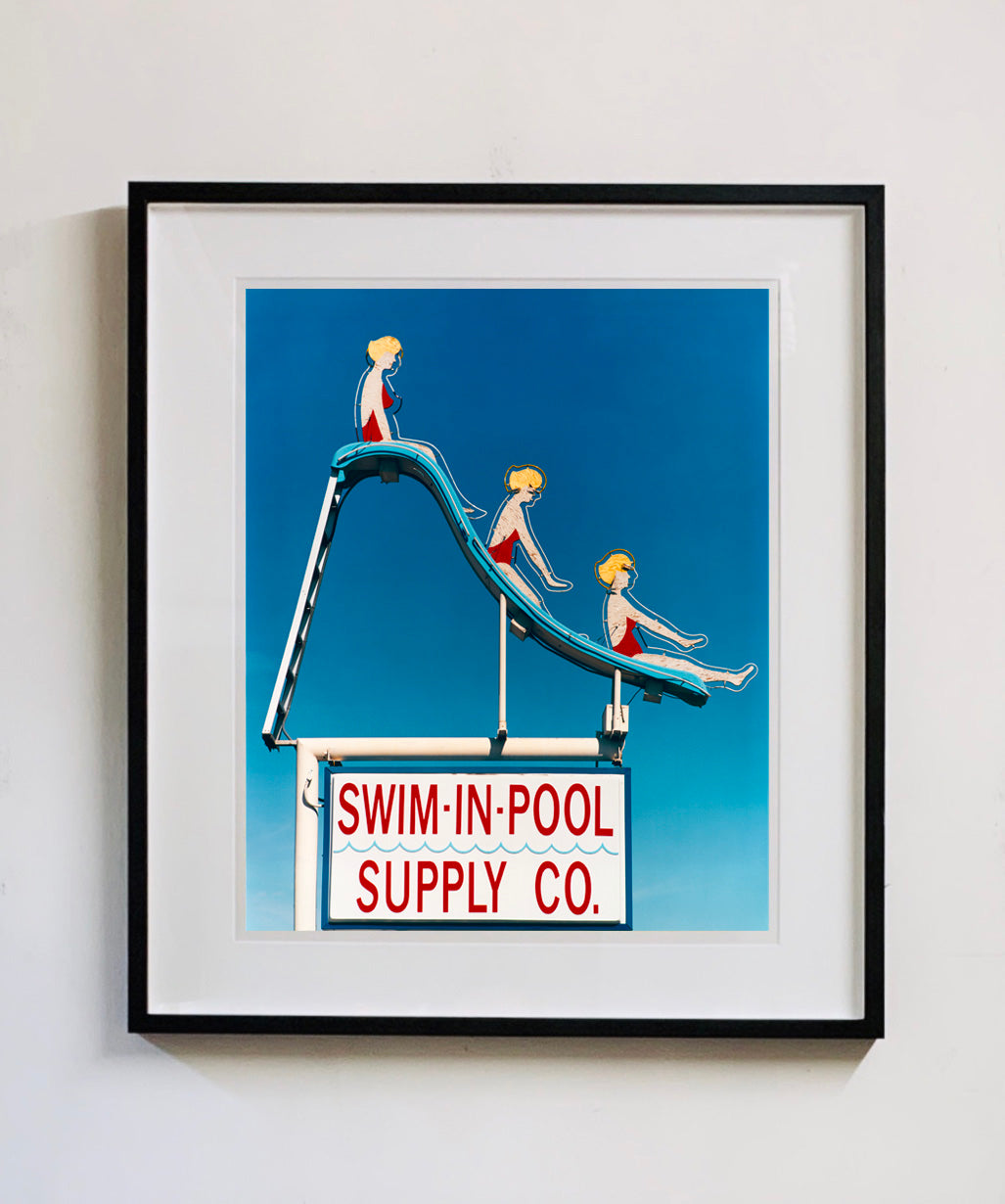 Richard Heeps Swim in pool - 70x60cm Black Framed PREORDER