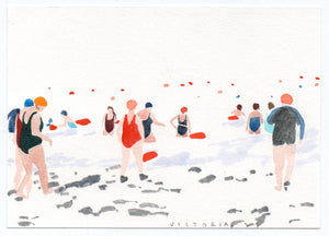 Victoria Homewood - Original Postcard: Untitled : Going in to the water 2020